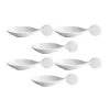 Pack Of 6 Porcelain Canape Spoon With Circle Handle, 10cm