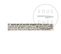 Valrhona Passion Fruit Inspiration - Couverture 250g 5 Valrhona Passion Fruit Inspiration - Couverture 250g -Sous Chef AA0126 ValrhonaPassionFruitCouverture250gnutrition