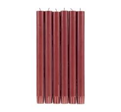 Set Of 6 Red Dinner Candles