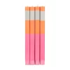 Set Of 4 Pink Orange Colourblock Candles