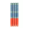Set Of 4 Orange Mint Striped Candles