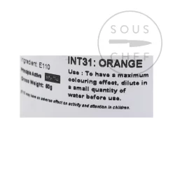 Intense Orange Food Colour 50g -Sous Chef DE0038 IntenseOrangeFoodColour50g nutrition