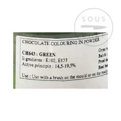 Green Gloss Food Colour For Chocolate 20g -Sous Chef DE0091 GreenGlossFoodColourForChocolate 1