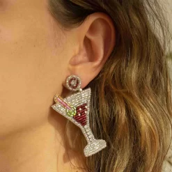 Beaded Martini Earrings -Sous Chef DJ0002 mydorisearrings 1