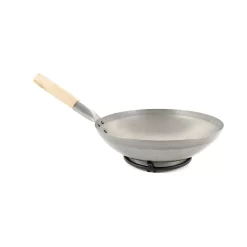 Traditional Round-Base Carbon Steel Wok -Sous Chef EM0009A TraditionalRoundedBaseIronWok 2