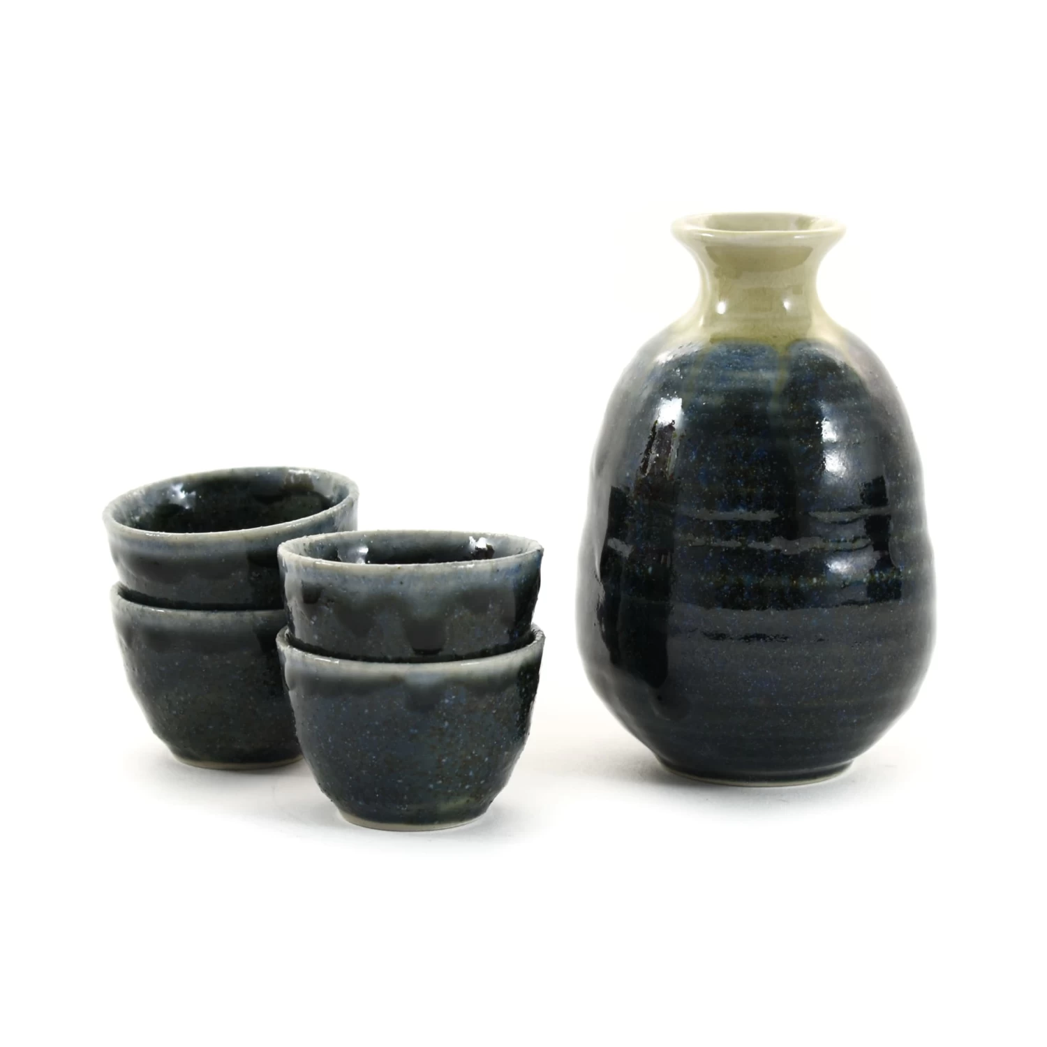 Blue Glaze Sake Set 2 Blue Glaze Sake Set - Image 2