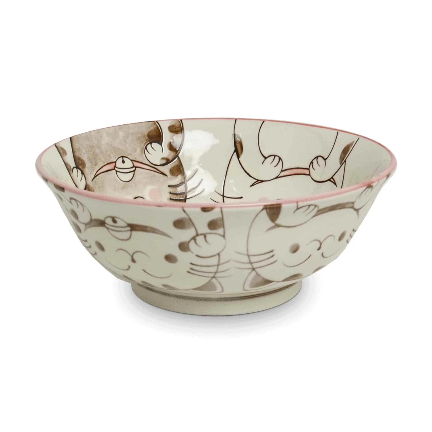 Pink Lucky Cat Japanese Ramen Bowl, 20.5cm 1 Pink Lucky Cat Japanese Ramen Bowl, 20.5cm