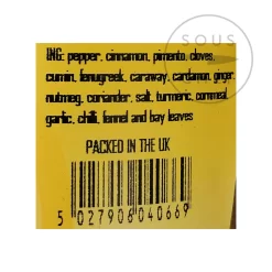 Greenfields Lebanese 7 Spice Catering Size -Sous Chef GE0050 Lebanese 7 Spice Catering Size nutrition