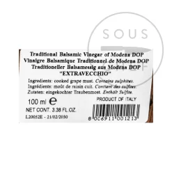 Giuseppe Giusti Balsamic Vinegar Of Modena DOP - Extravecchio 25 Year Aged -Sous Chef GI0010 GiuseppeGiustiBalsamicVinegarofModenaDOP Extravecchio25YearAged nutrition
