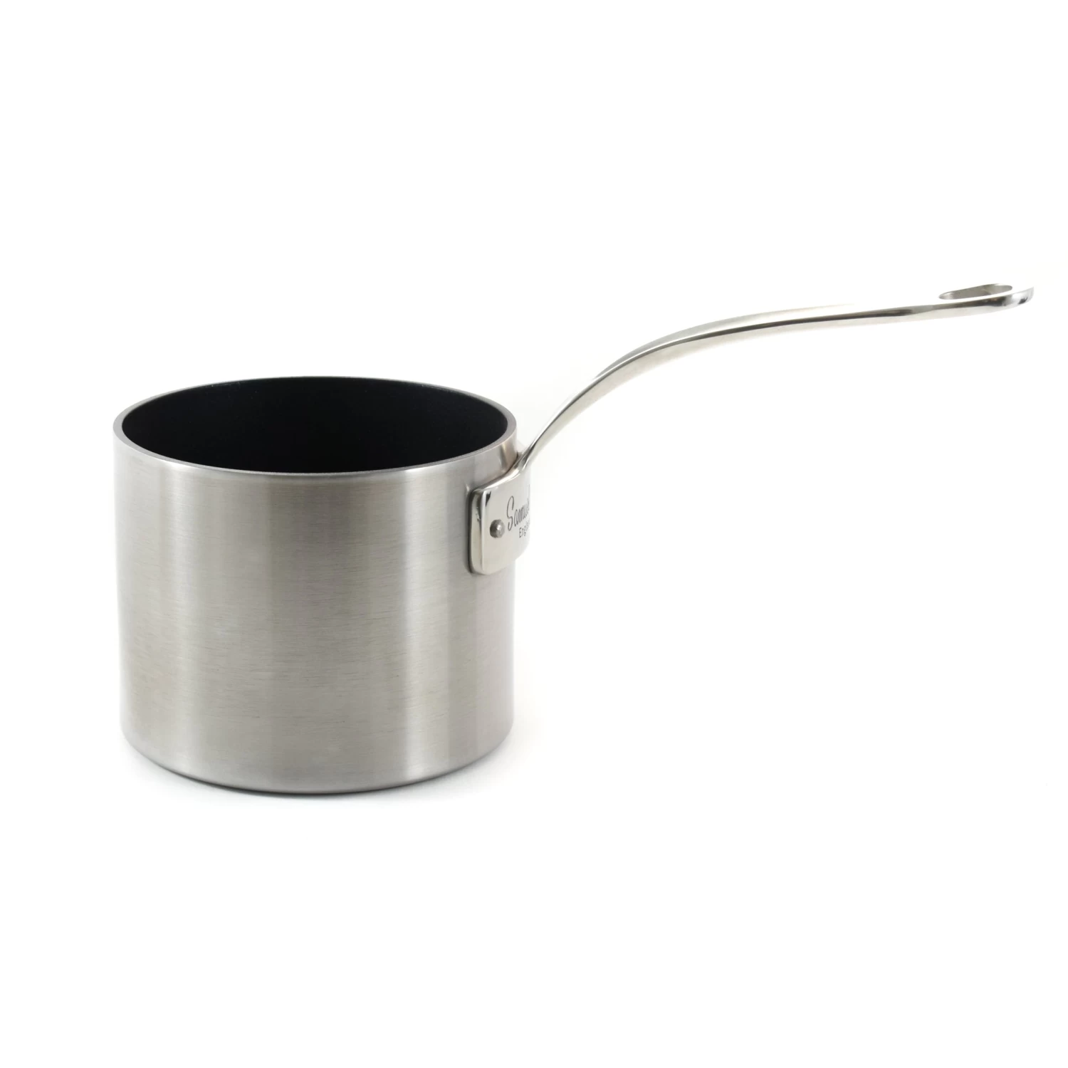 Samuel Groves Non-Stick Stainless Steel Straight Sided Milkpan, 14cm 1 Samuel Groves Non-Stick Stainless Steel Straight Sided Milkpan, 14cm
