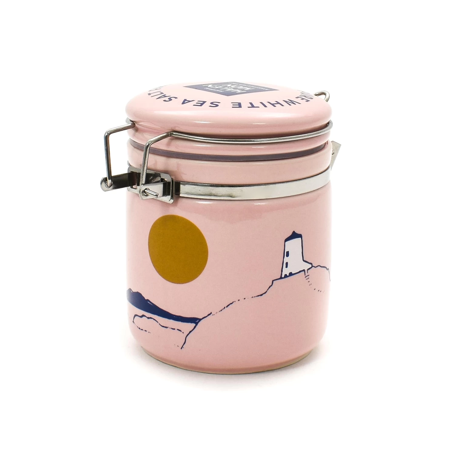 Halen Mon Pink Llanddwyn Ceramic Jar + 100g Pure White Sea Salt 1 Halen Mon Pink Llanddwyn Ceramic Jar + 100g Pure White Sea Salt