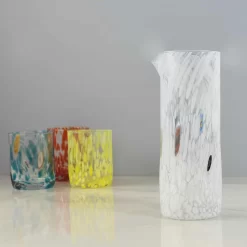 Murano Glass Tall Pitcher, White -Sous Chef IA0005MuranoGlassTallPitcher White2