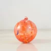 Murano Glass Decorative Sphere Ornament, Orange