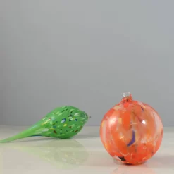 Murano Glass Decorative Sphere Ornament, Orange -Sous Chef IA0006MuranoGlassDecorativeSphereOrnament Orange2