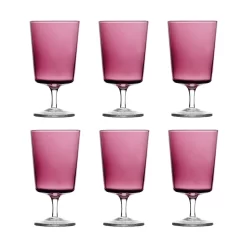Set Of 6 Ichendorf Milano Violet Stemmed Wine Glass