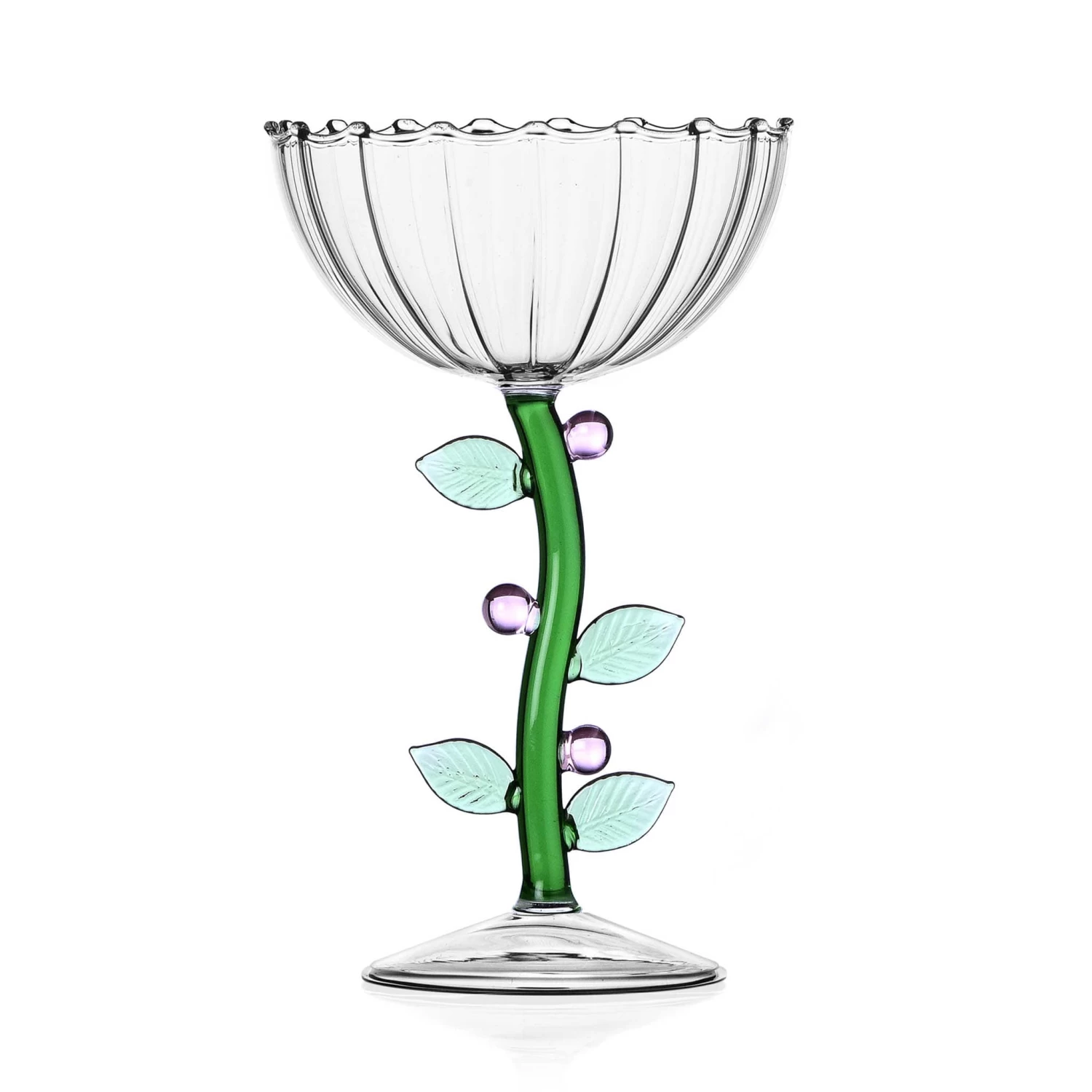 Ichendorf Milano Pink Flower Optical Coupe Glass, 240ml 1 Ichendorf Milano Pink Flower Optical Coupe Glass, 240ml