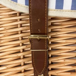 Saint-Malo Blue Striped Picnic Basket With Table, 4 Person 13 Saint-Malo Blue Striped Picnic Basket With Table, 4 Person -Sous Chef JD0014Saint MaloBlueStripedPicnicBasketwithTable 4Person2