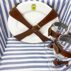 Saint-Malo Blue Striped Picnic Basket With Table, 4 Person 14 Saint-Malo Blue Striped Picnic Basket With Table, 4 Person -Sous Chef JD0014Saint MaloBlueStripedPicnicBasketwithTable 4Person3