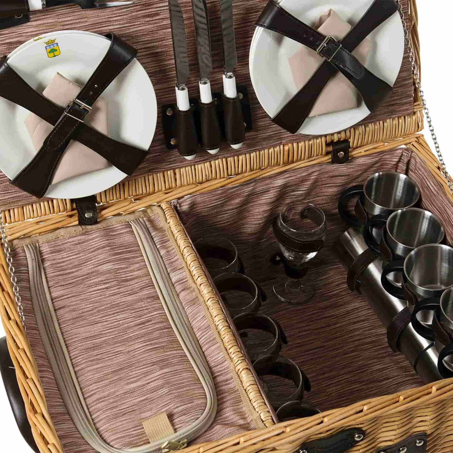 Louvre Natural Picnic Basket, 6 Person 4 Louvre Natural Picnic Basket, 6 Person - Image 4