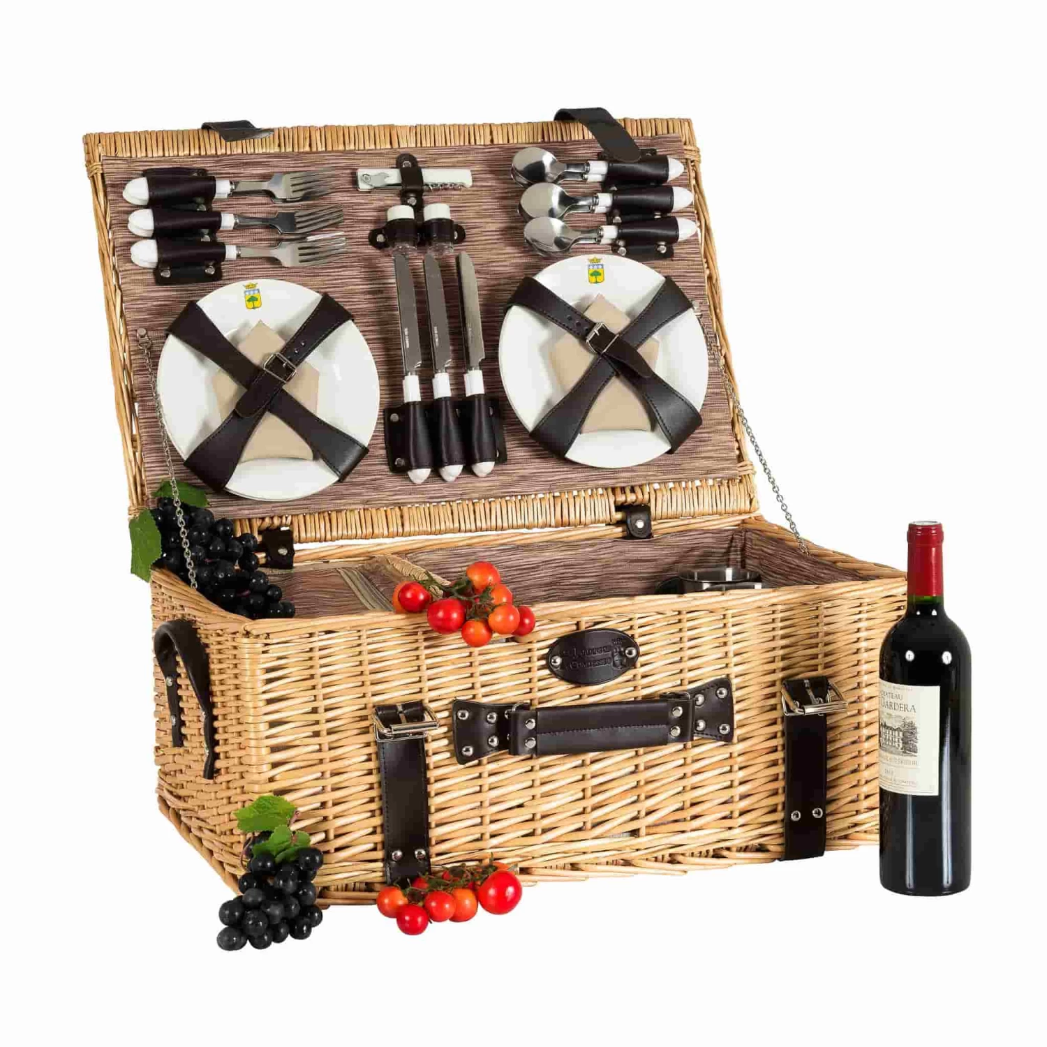 Louvre Natural Picnic Basket, 6 Person 1 Louvre Natural Picnic Basket, 6 Person
