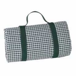 Green Gingham Picnic Blanket