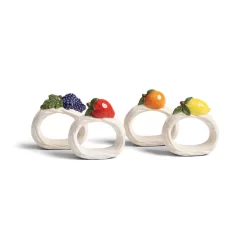 & Klevering Set Of 4 Ceramic Fruit Napkin Holders