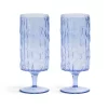 & Klevering Set Of 2 Blue Stemmed Glasses