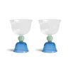 & Klevering Set Of 2 Blue Tulip Coupe Glasses