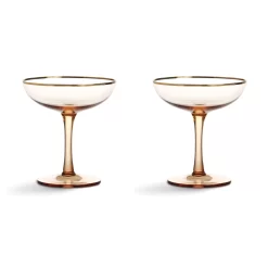 & Klevering Set Of 2 Rose Coupe Glasses