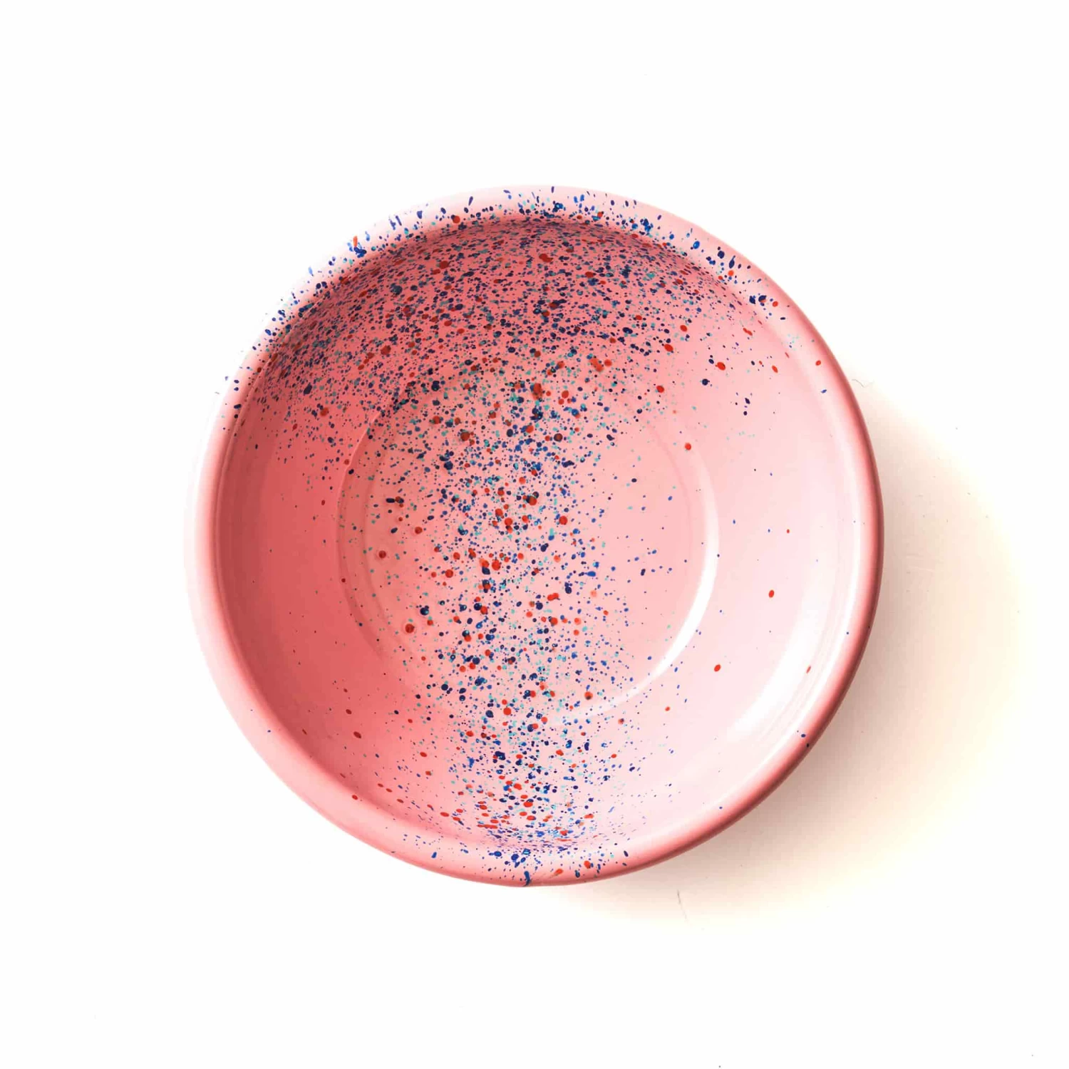 Splatter Fest Enamel Bowl, Pink 1 Splatter Fest Enamel Bowl, Pink