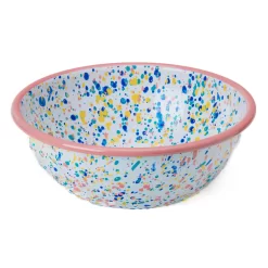 Pink Dot Enamel Salad Bowl 6 Pink Dot Enamel Salad Bowl -Sous Chef KP0084BPinkDotEnamelSaladBowl