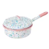 Pink Dot Enamel Saute Pan With Lid, 16cm