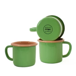 Kapka X Sous Chef Colourblock Enamel Mug, Green & Pink 5 Kapka X Sous Chef Colourblock Enamel Mug, Green & Pink -Sous Chef KP01062