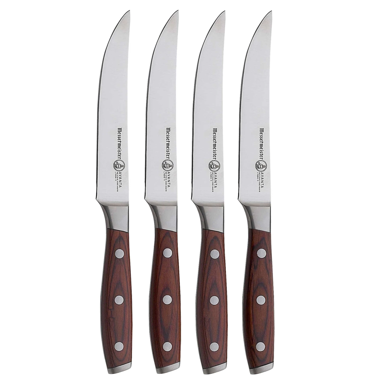 Messermeister Avanta Pakkawood 4 Piece Steak Knife Set, Brown 1 Messermeister Avanta Pakkawood 4 Piece Steak Knife Set, Brown