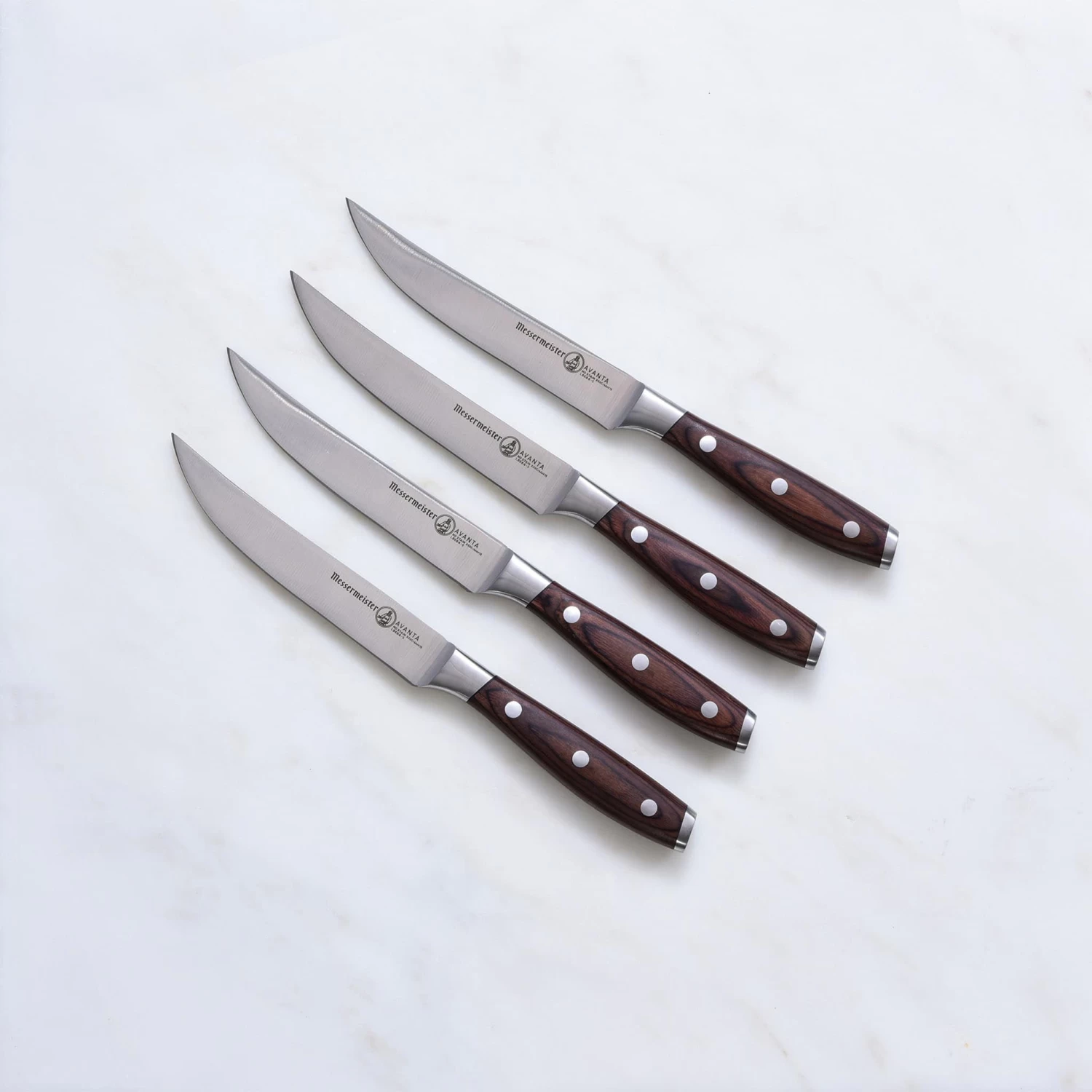 Messermeister Avanta Pakkawood 4 Piece Steak Knife Set, Brown 2 Messermeister Avanta Pakkawood 4 Piece Steak Knife Set, Brown - Image 2
