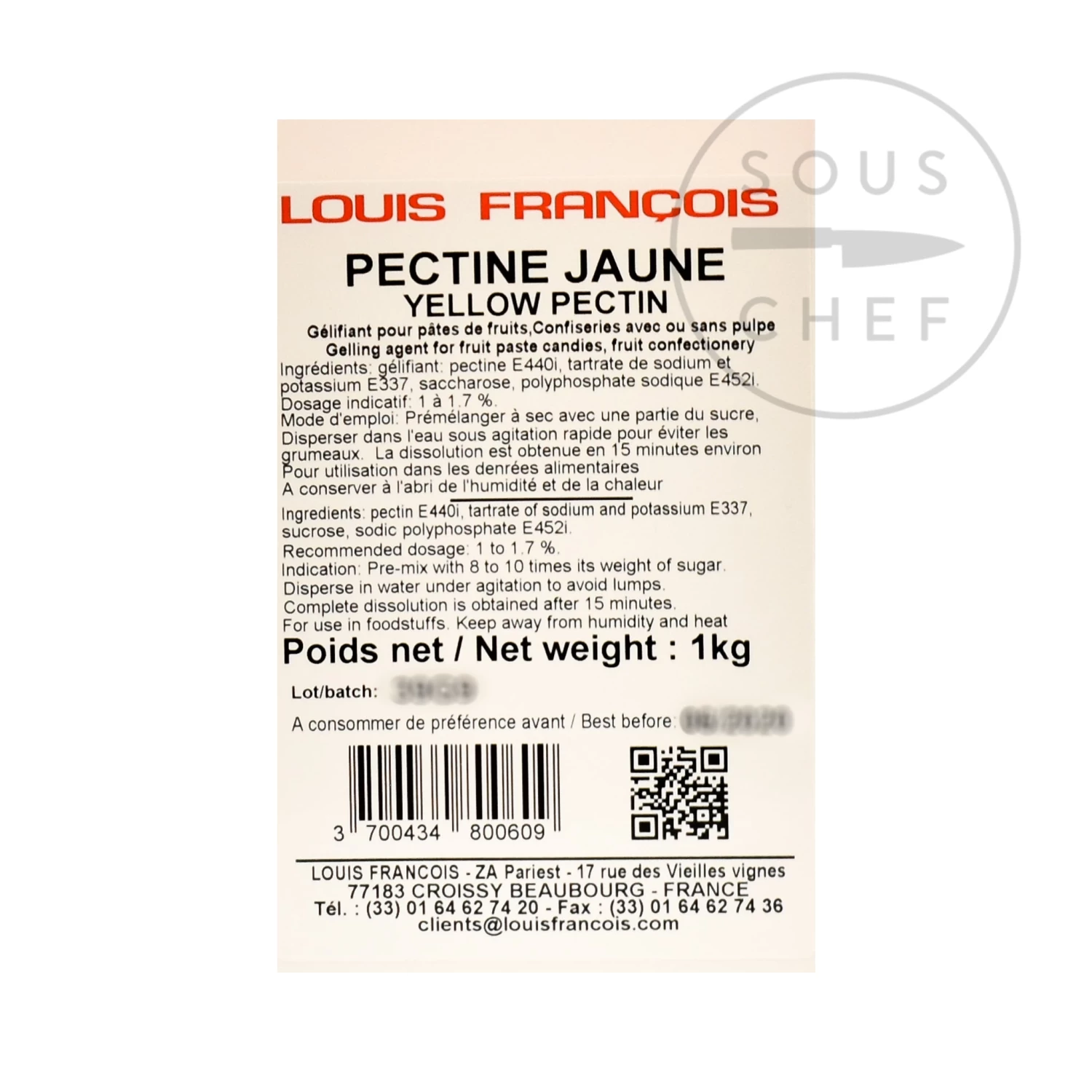 Louis Francois Yellow Pectin 1kg 3 Louis Francois Yellow Pectin 1kg - Image 3
