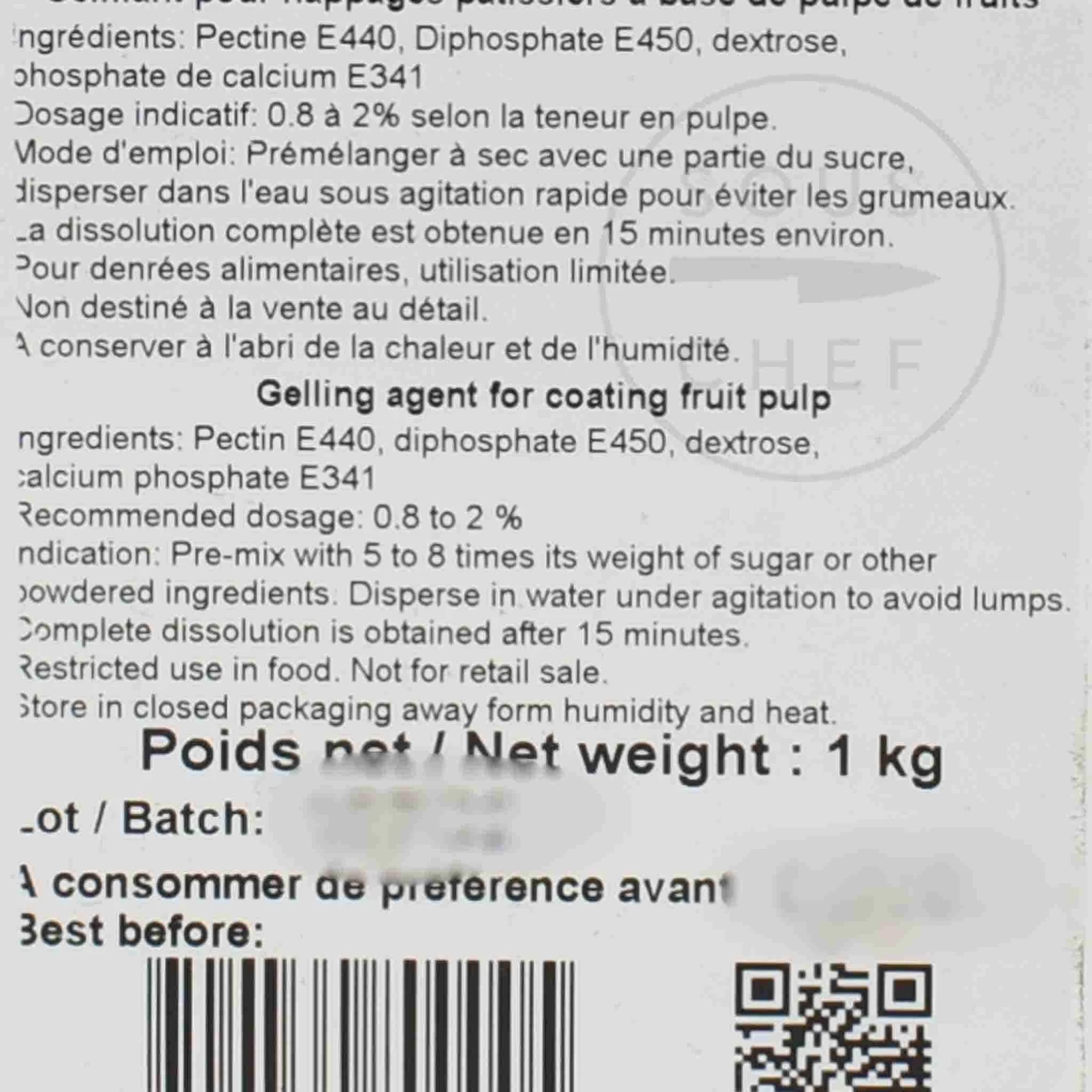 Louis Francois Pectine NH Nappage 1kg 2 Louis Francois Pectine NH Nappage 1kg - Image 2