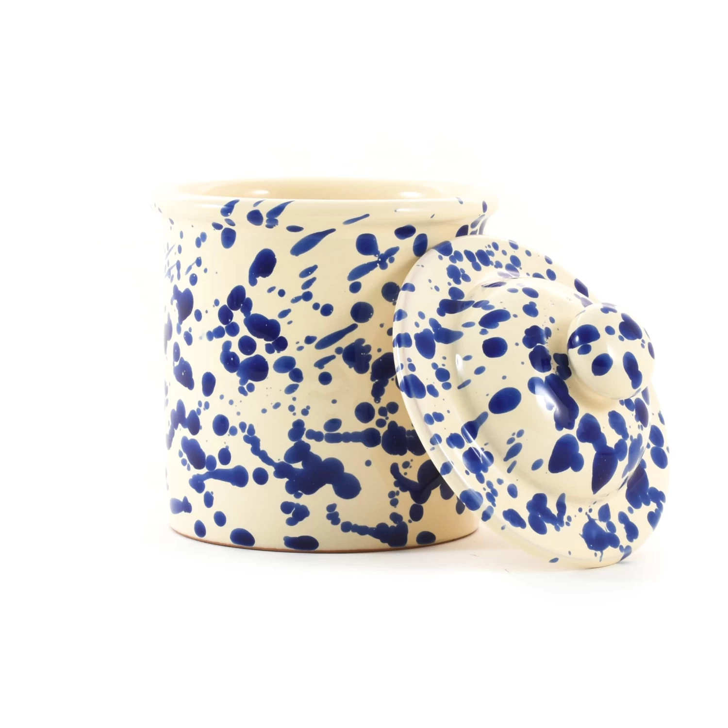 Puglia Blue Splatter Storage Jar 15cm 2 Puglia Blue Splatter Storage Jar 15cm - Image 2