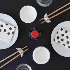 Balvi Chopstick Rest & Soy Sauce Dish Set - Gyoza & Steamer Design -Sous Chef NG0006ChopstickRest SoySauceDishSet Gyoza SteamerDesignLifestyle