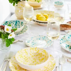 Puglia Aquamarine Splatter Dinner Plate 27cm -Sous Chef ProductPageimageryyellowandturquoise 1 sq bc2417f6 2c77 4e26 8e30 9306c2b29ffc