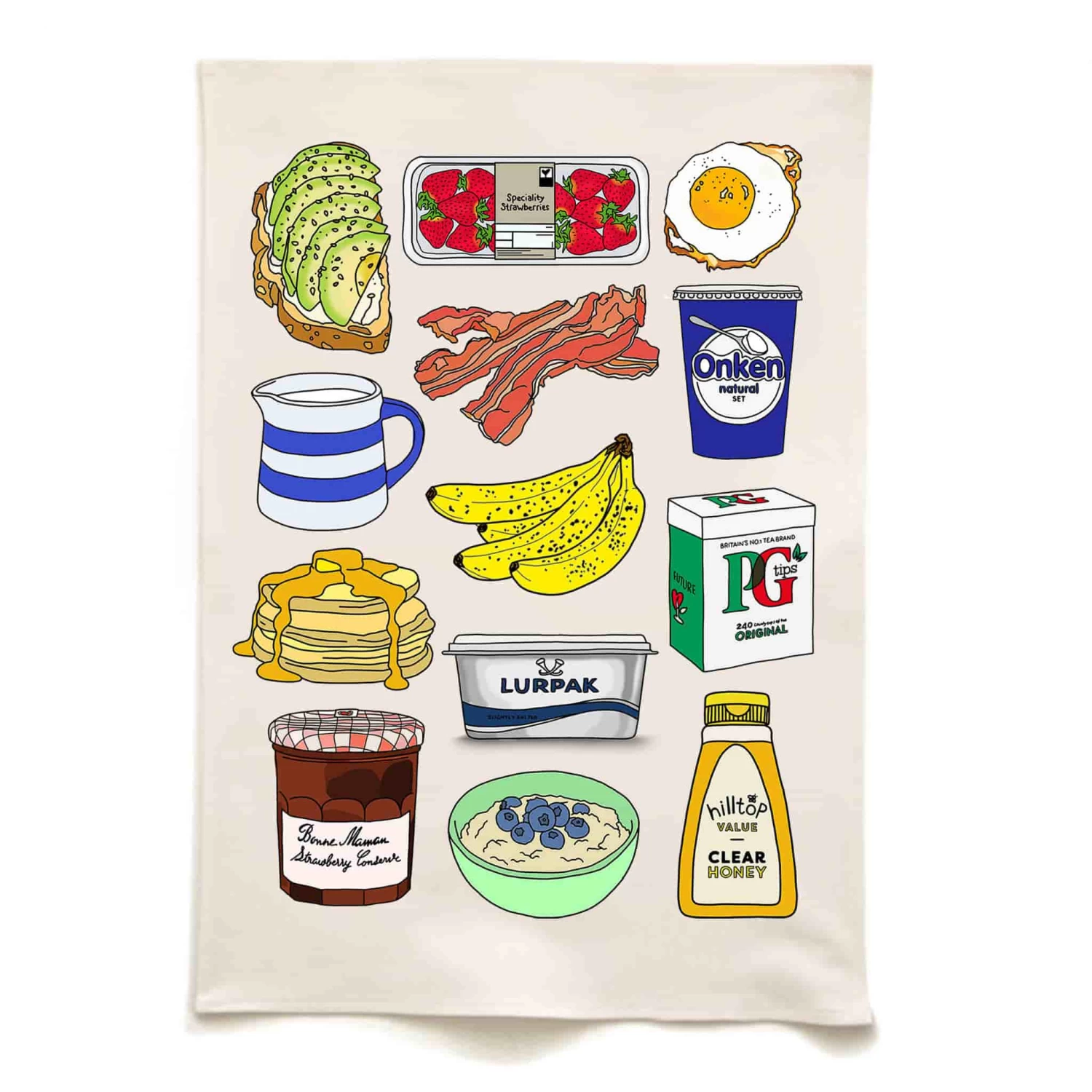 Breakfast Organic Cotton Tea Towel 1 Breakfast Organic Cotton Tea Towel