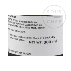 Dassai 45 Sake -Sous Chef TZ0112 Dassai45Sake nutrition