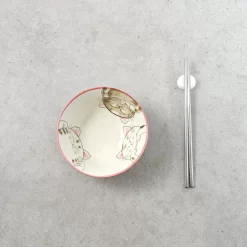 Pink Lucky Cat Japanese Noodle Bowl, 15cm 5 Pink Lucky Cat Japanese Noodle Bowl, 15cm -Sous Chef Untitled 1 0013 tableware 26of56 .jpgcopy