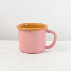 Kapka X Sous Chef Colourblock Enamel Mug, Pink & Yellow
