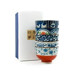 Traditional 5-Piece Japanese Rice Bowl Set
