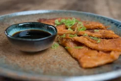 Chouseki Blue Gold Plate 28.5cm Dia X 3.5cm 9 Chouseki Blue Gold Plate 28.5cm Dia X 3.5cm -Sous Chef chouseki blue gold plate korean kimchi pancake side