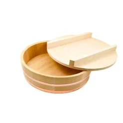 Cypress & Copper Hangiri Sushi Barrel -Sous Chef cypress copper hangiri barrel and lid