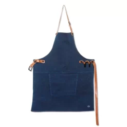 Dutchdeluxes Canvas BBQ Apron In Dark Blue