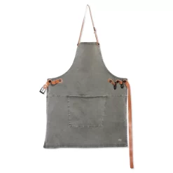 Dutchdeluxes Canvas BBQ Apron In Grey-Green
