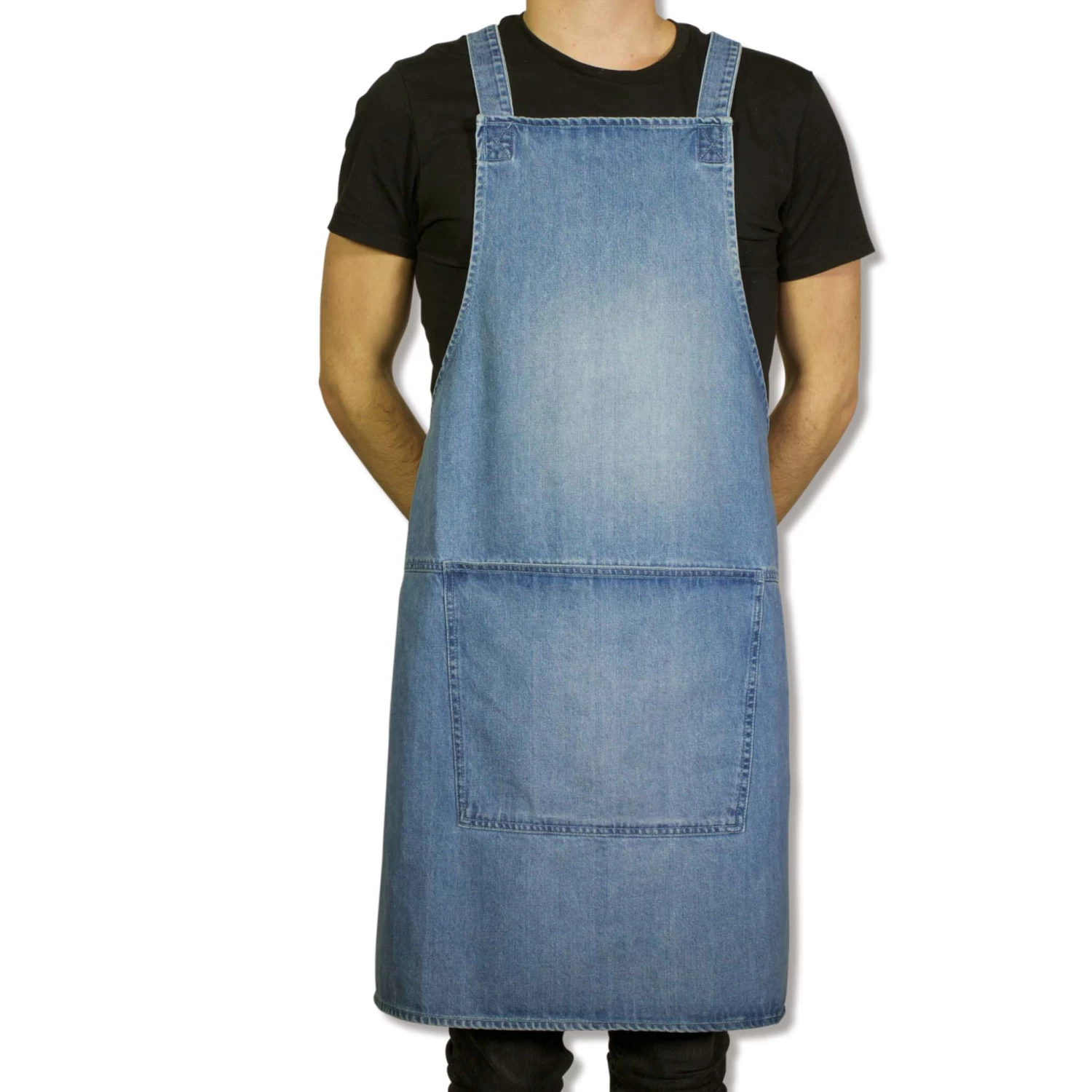 Dutchdeluxes Denim Suspender Apron In Blue 4 Dutchdeluxes Denim Suspender Apron In Blue - Image 4